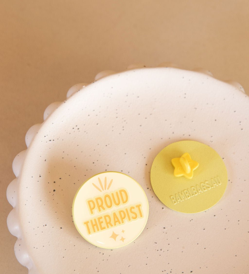Bright Proud Therapist Pin - Bambi Bags