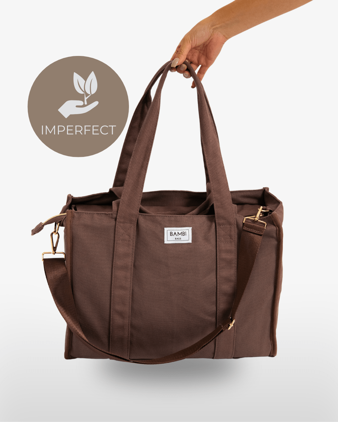 Imperfect The Everyday Bambi Bag Coffee Brown with insert - Bambi Bags