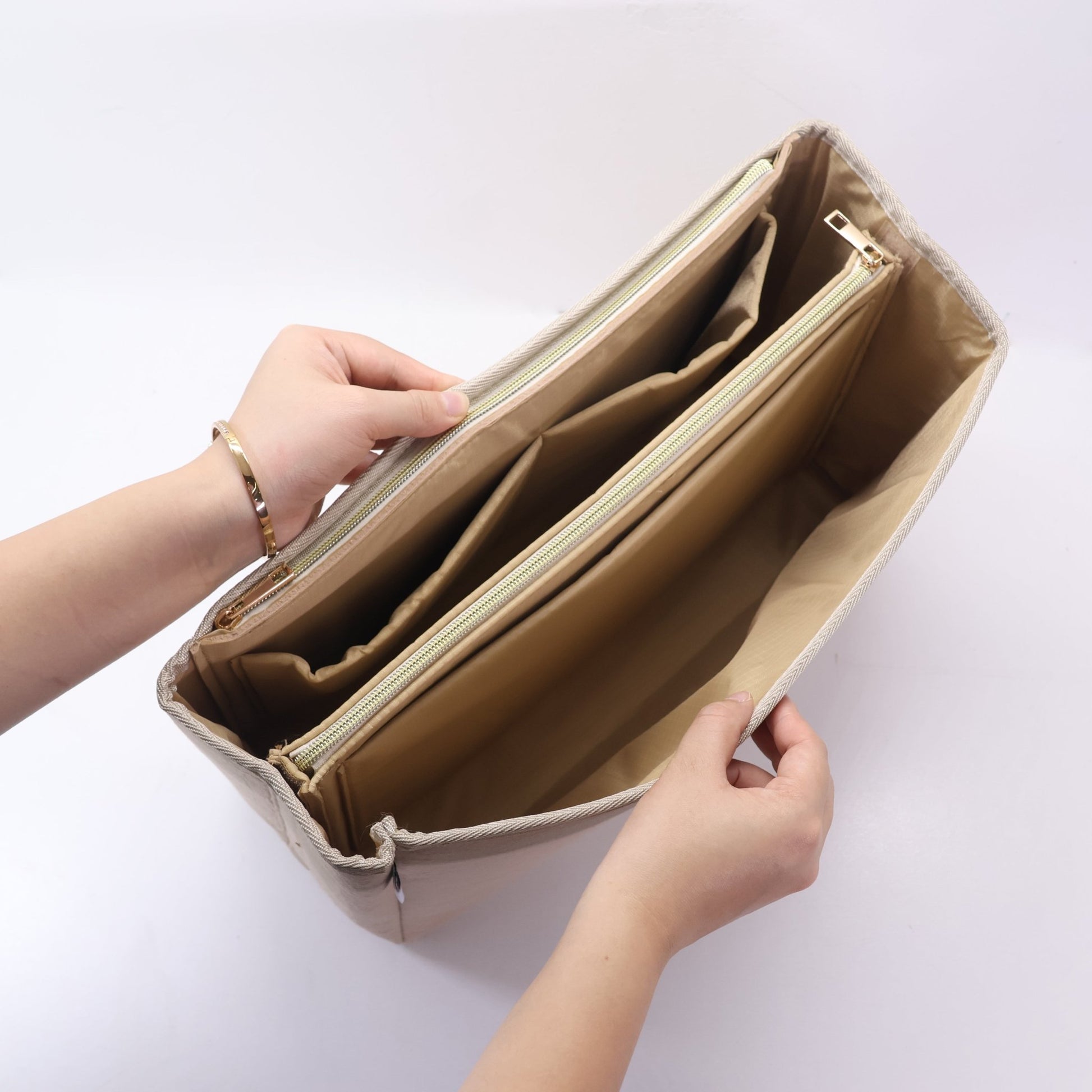 (NEW) Everyday Beige Organisable Lined Insert - Bambi Bags