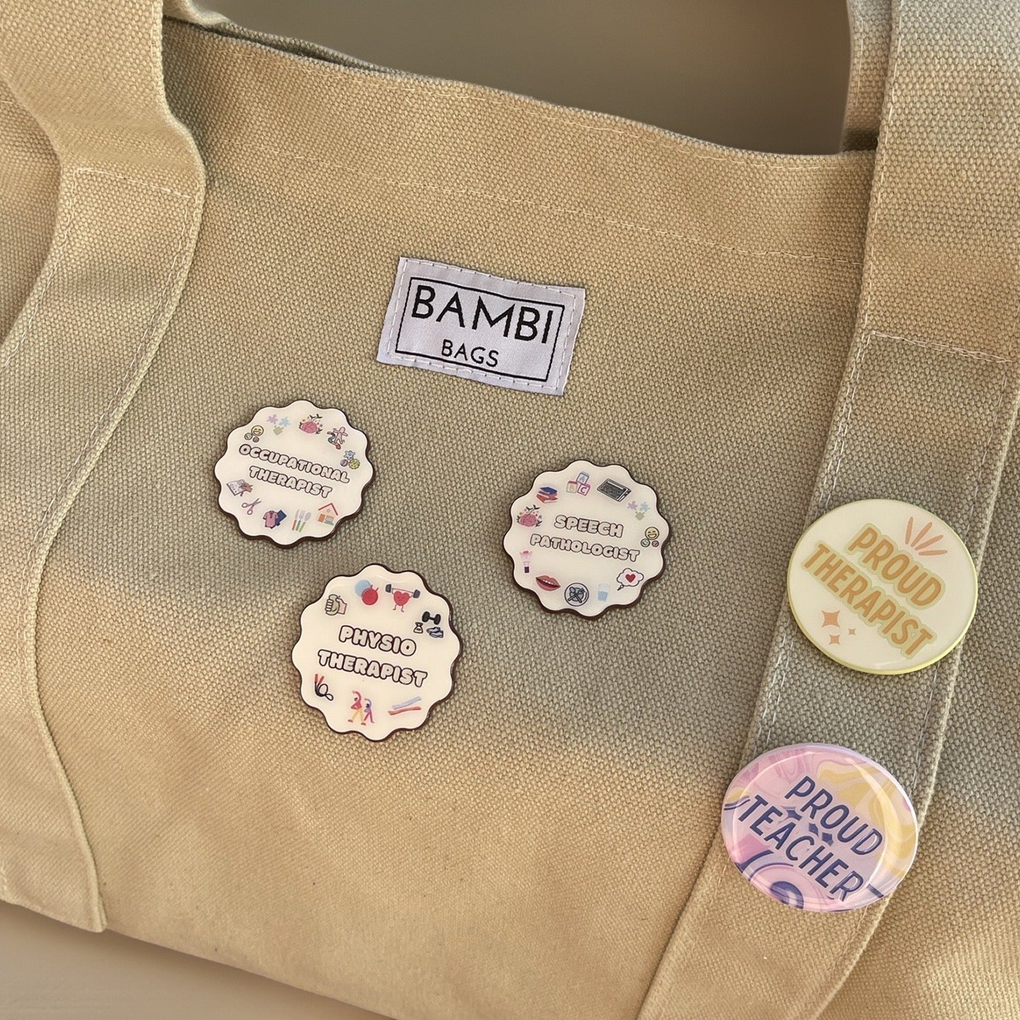 Physiotherapist Pin - Bambi Bags