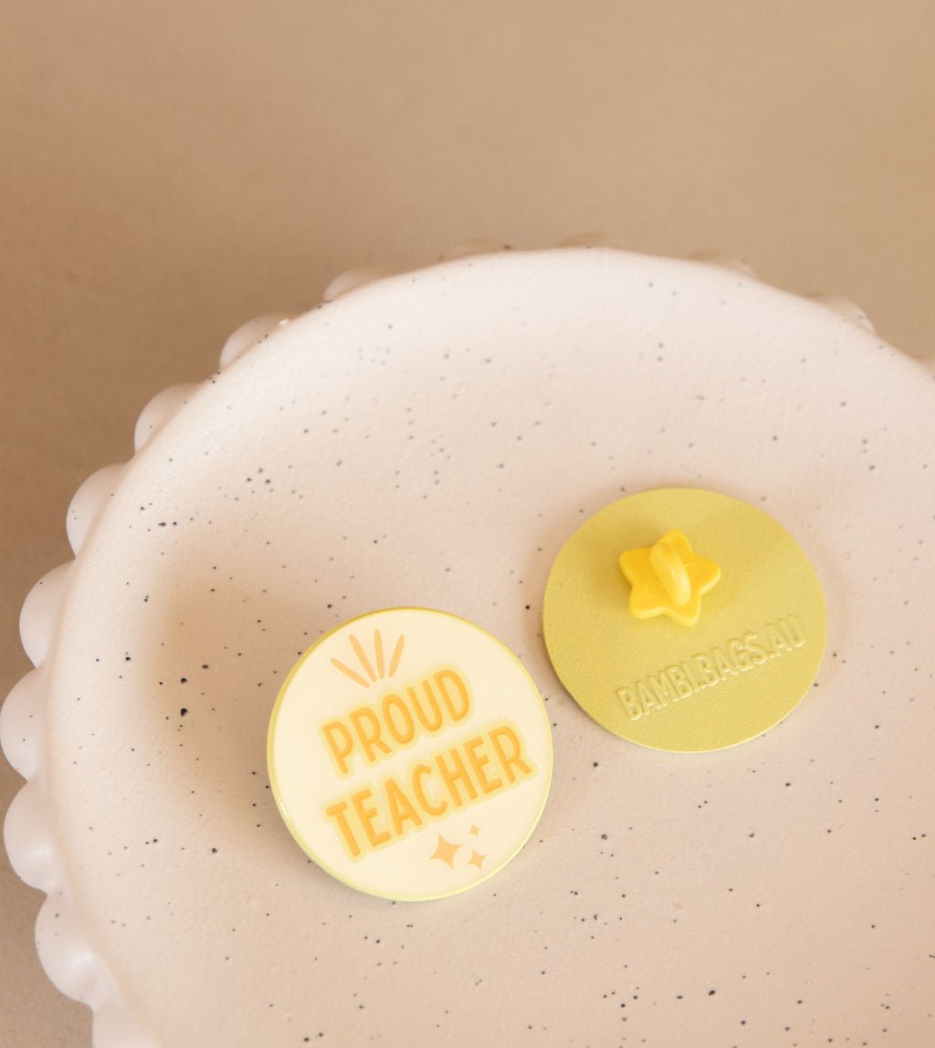 Proud Teacher Bright Pin - Bambi Bags