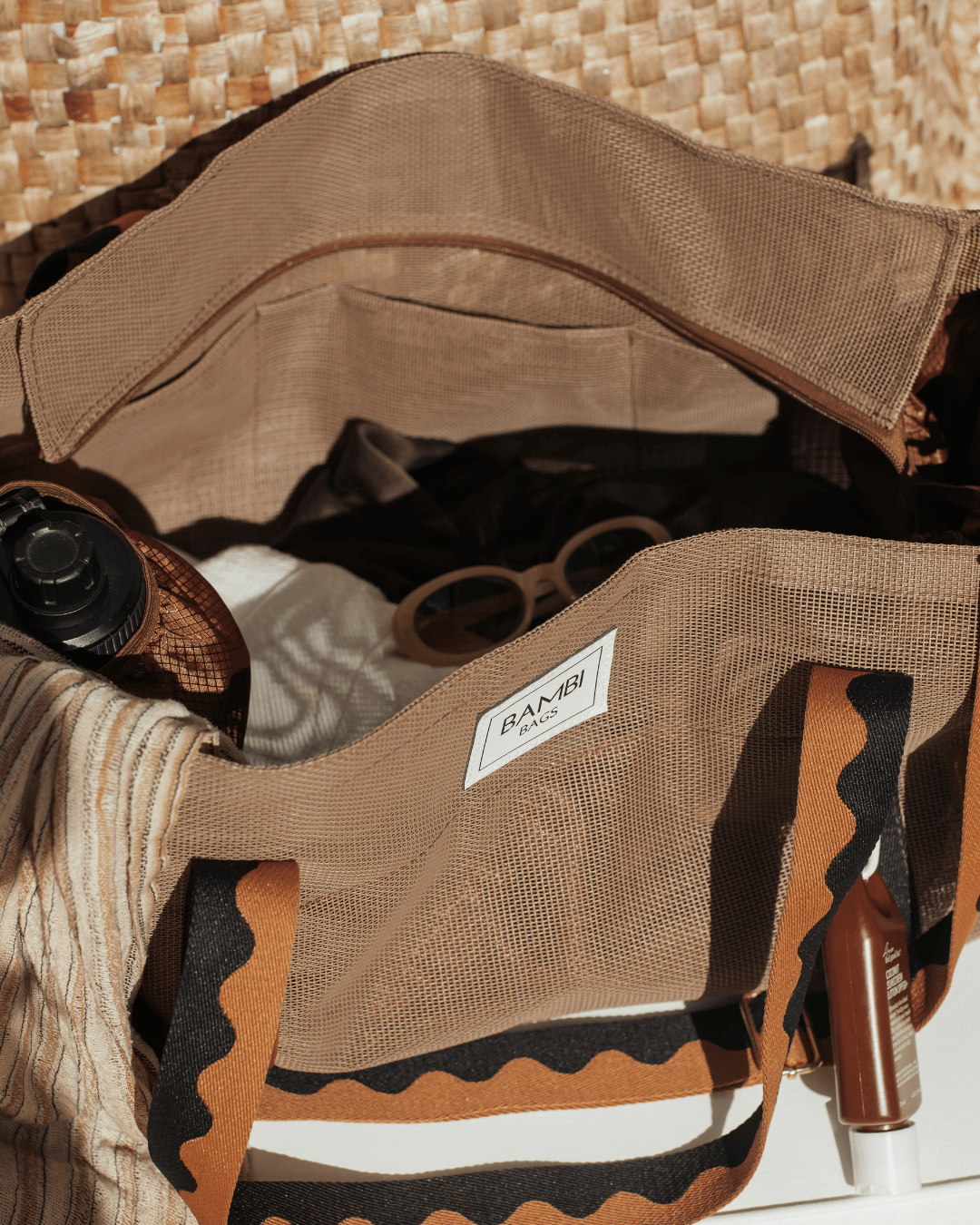 The Bambi Mesh Bag in Espresso - Bambi Bags