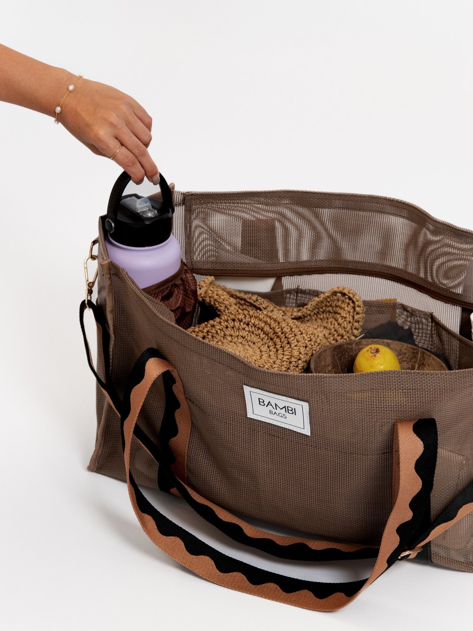 The Bambi Mesh Bag in Espresso - Bambi Bags