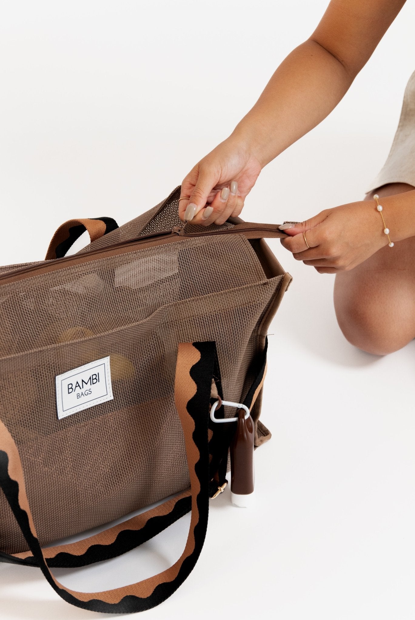 The Bambi Mesh Bag in Espresso - Bambi Bags