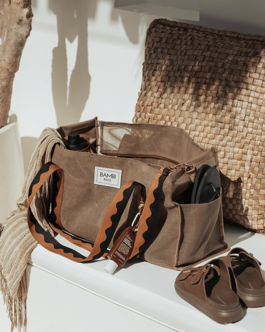 The Bambi Mesh Bag in Espresso - Bambi Bags