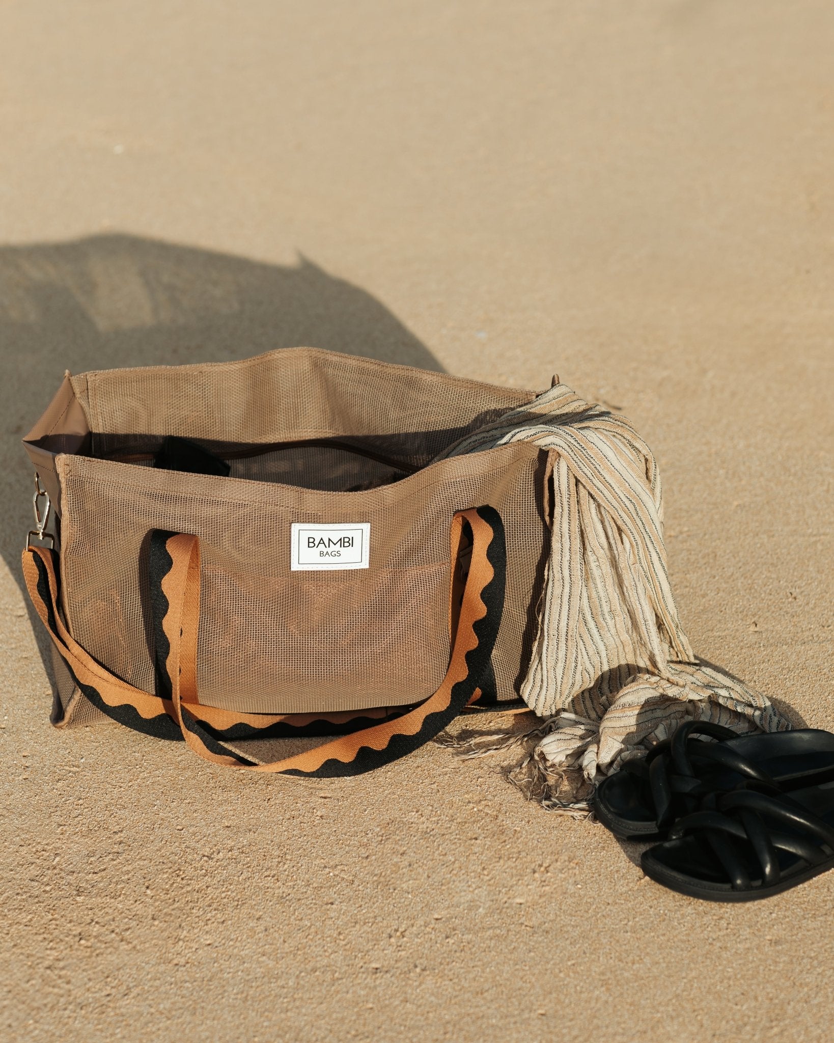 The Bambi Mesh Bag in Espresso - Bambi Bags