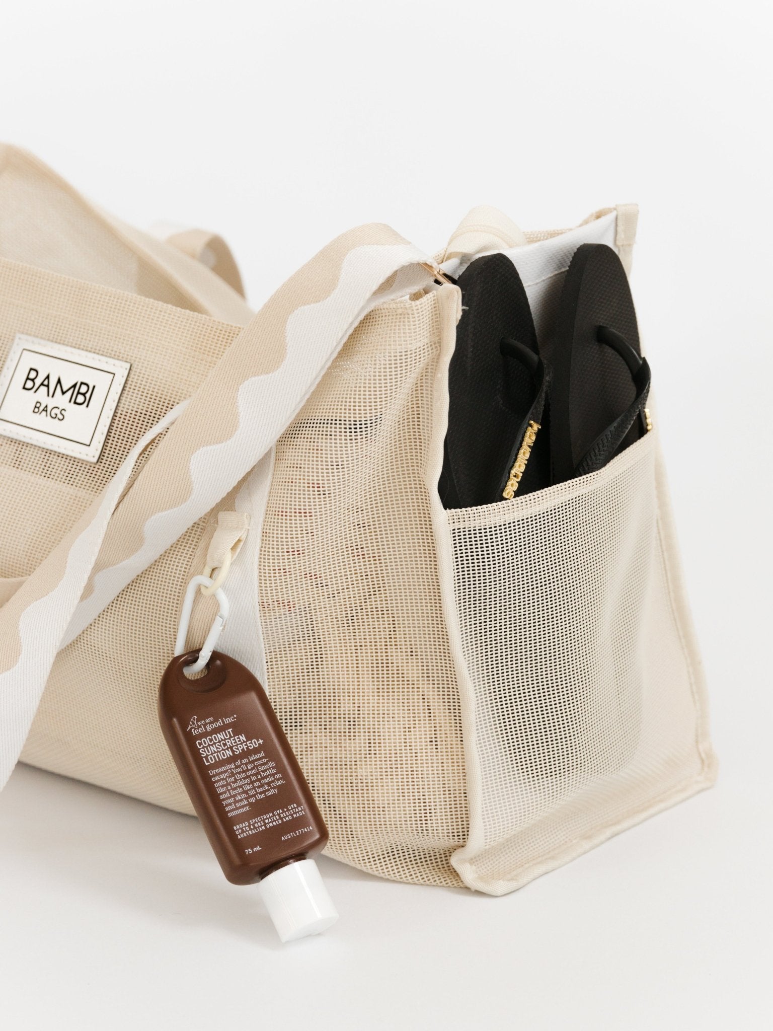 The Bambi Mesh Bag in Sand - Bambi Bags