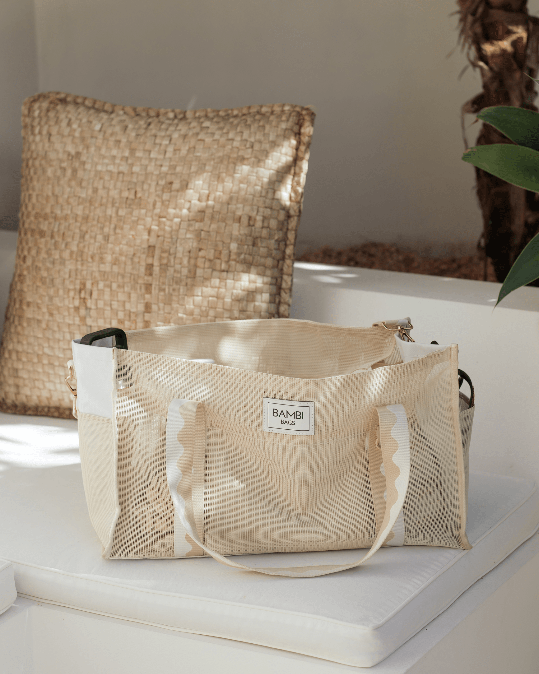 The Bambi Mesh Bag in Sand - Bambi Bags