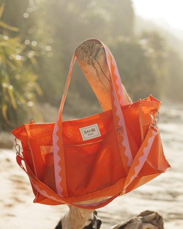 The Bambi Mesh Bag in Tangerine - Bambi Bags