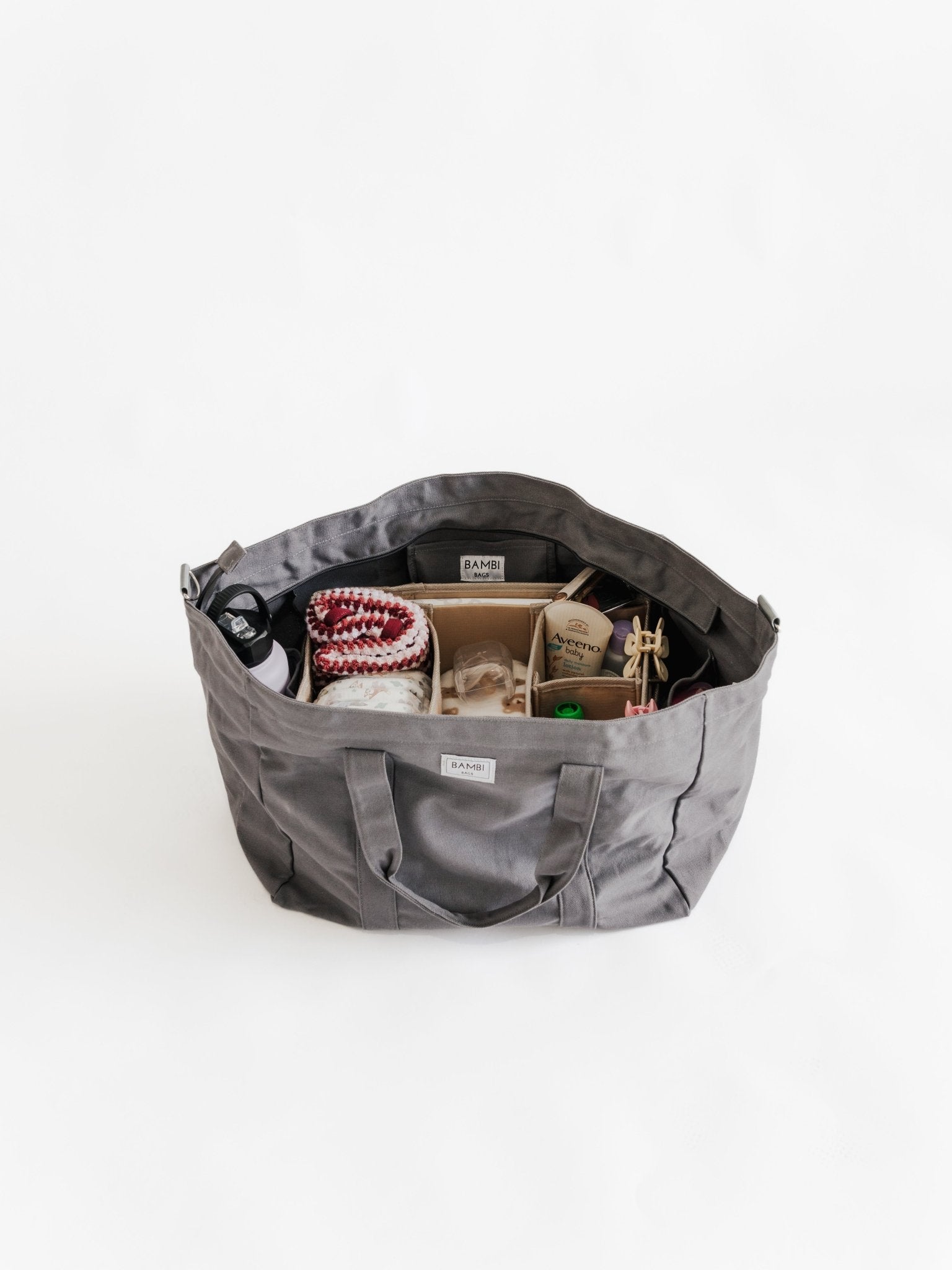 The Essential Bambi Bag Charcoal with lined insert - Bambi Bags