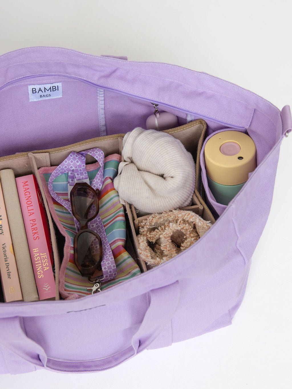 The Essential Bambi Bag Lilac with lined insert - Bambi Bags