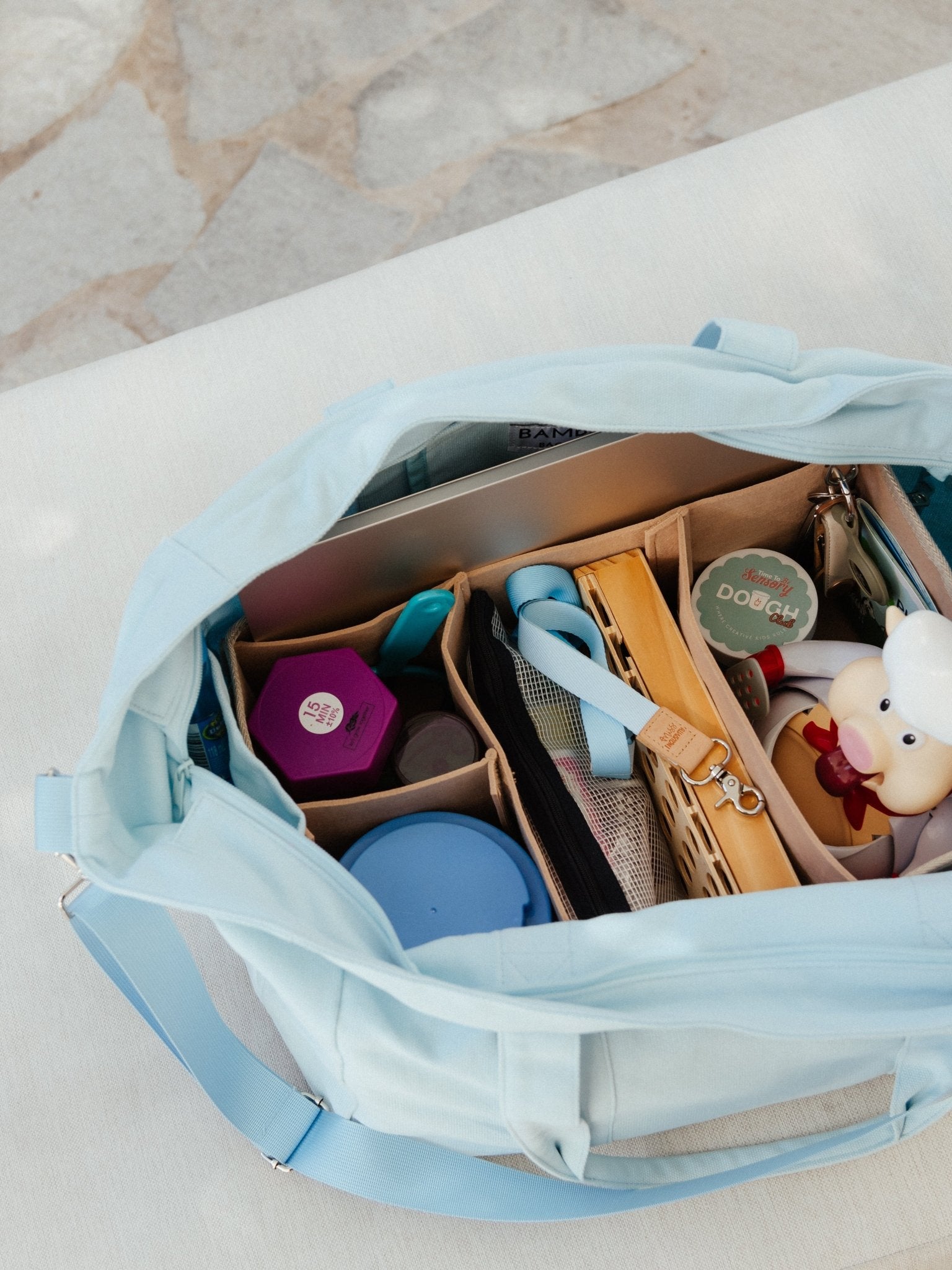 The Essential Bambi Bag Sky Blue with original felt (unlined) insert - Bambi Bags