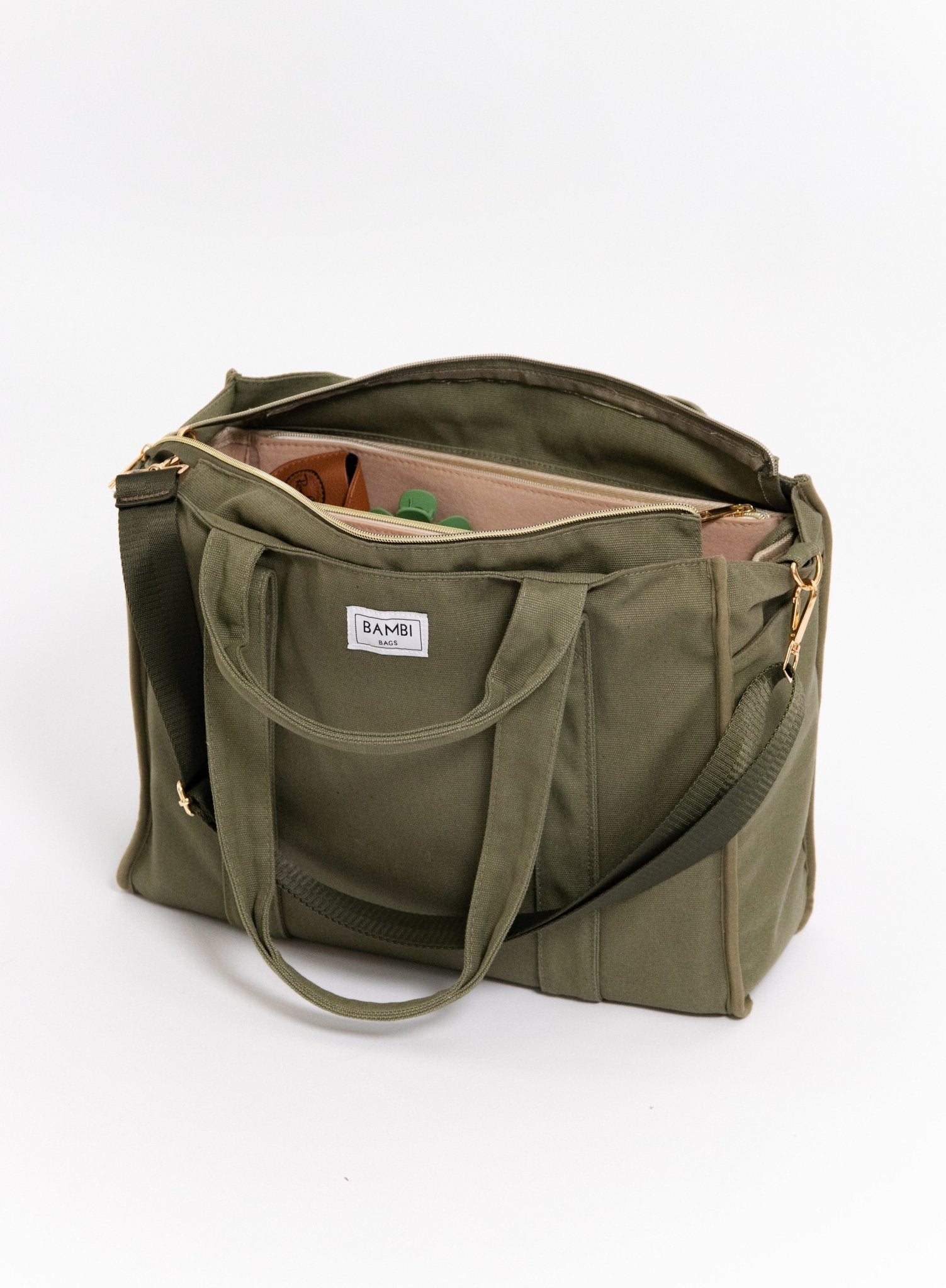The Everyday Bambi Bag Olive Green with insert - Bambi Bags