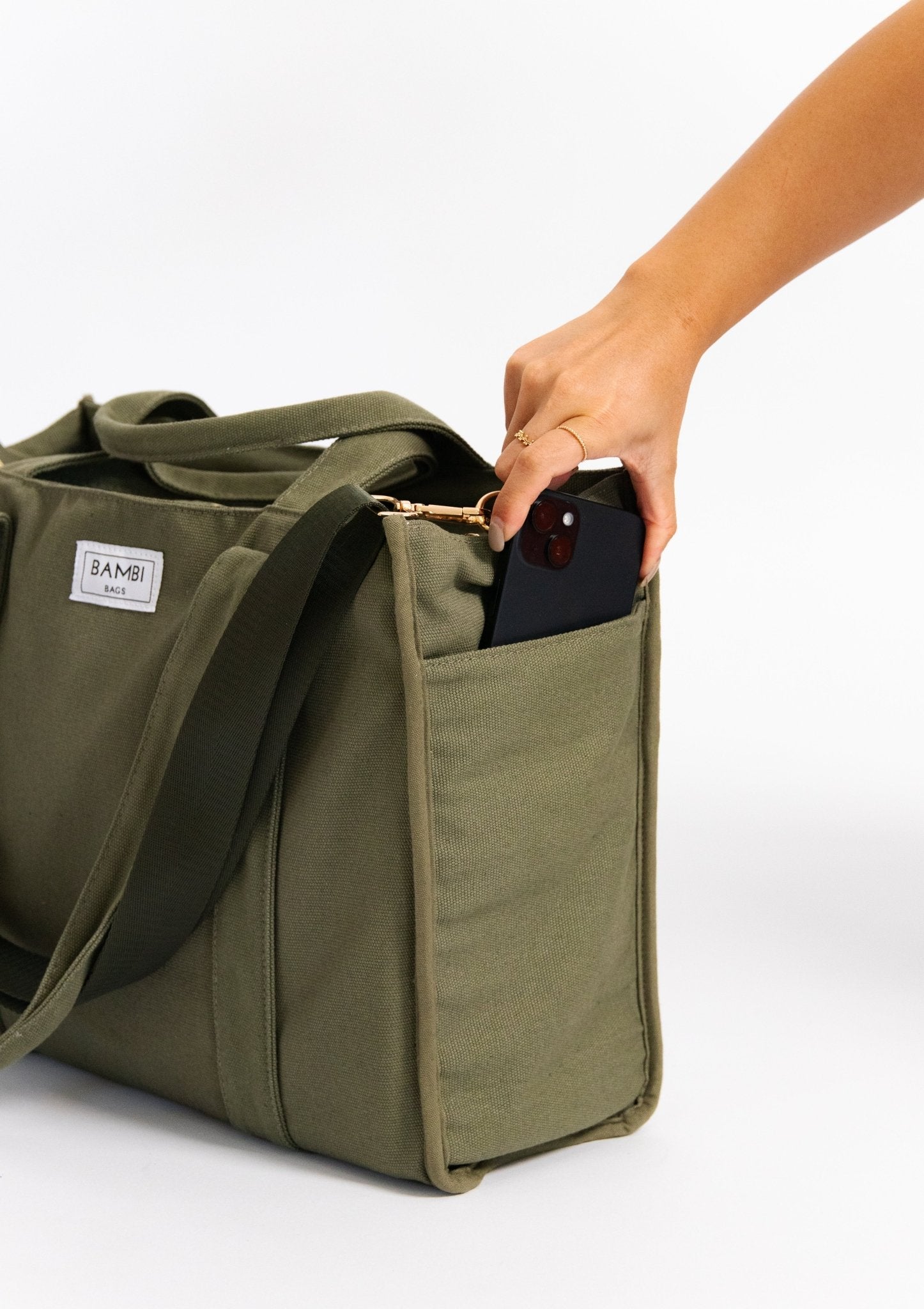 The Everyday Bambi Bag Olive Green with insert - Bambi Bags
