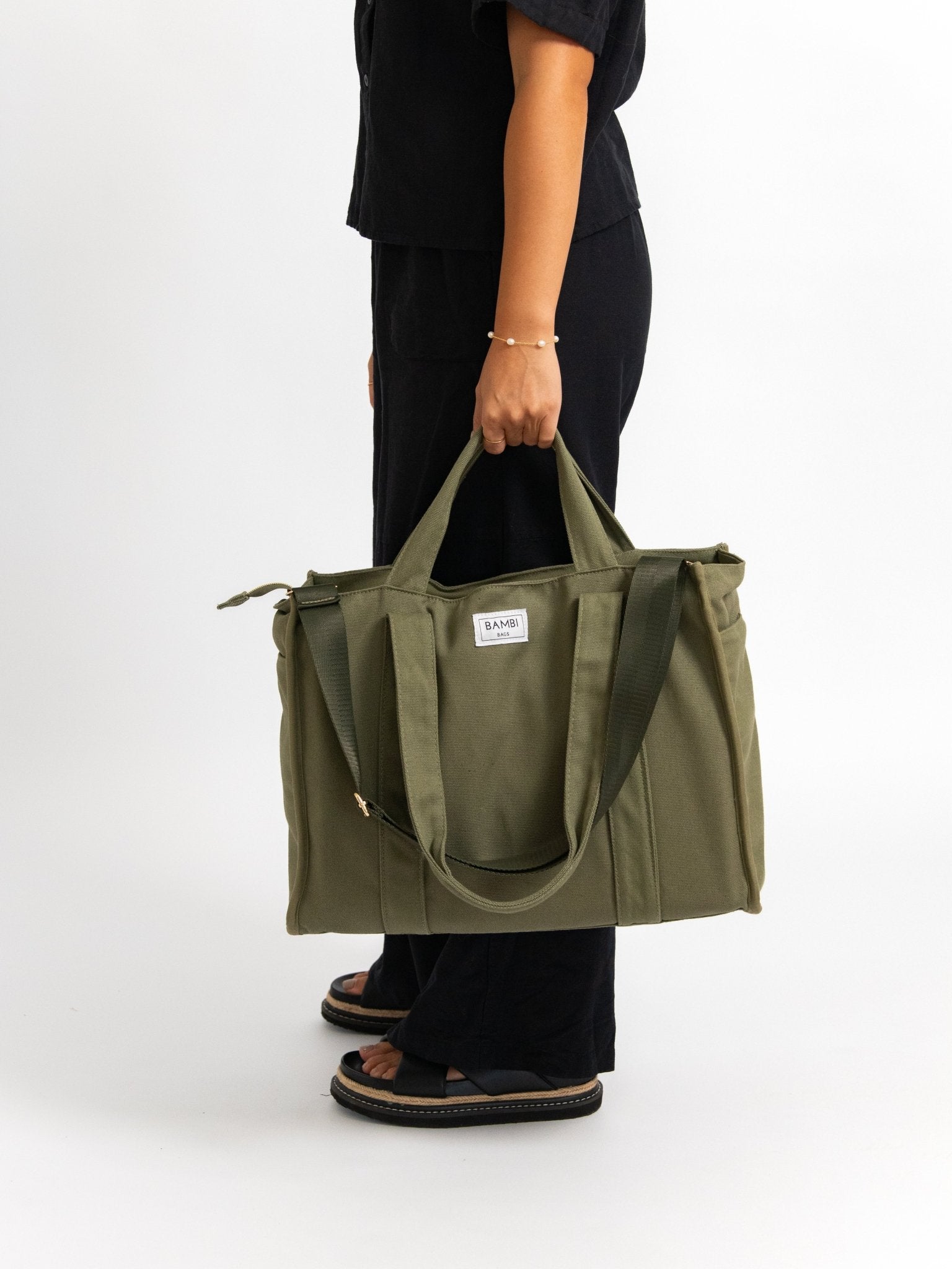 The Everyday Bambi Bag Olive Green with insert - Bambi Bags