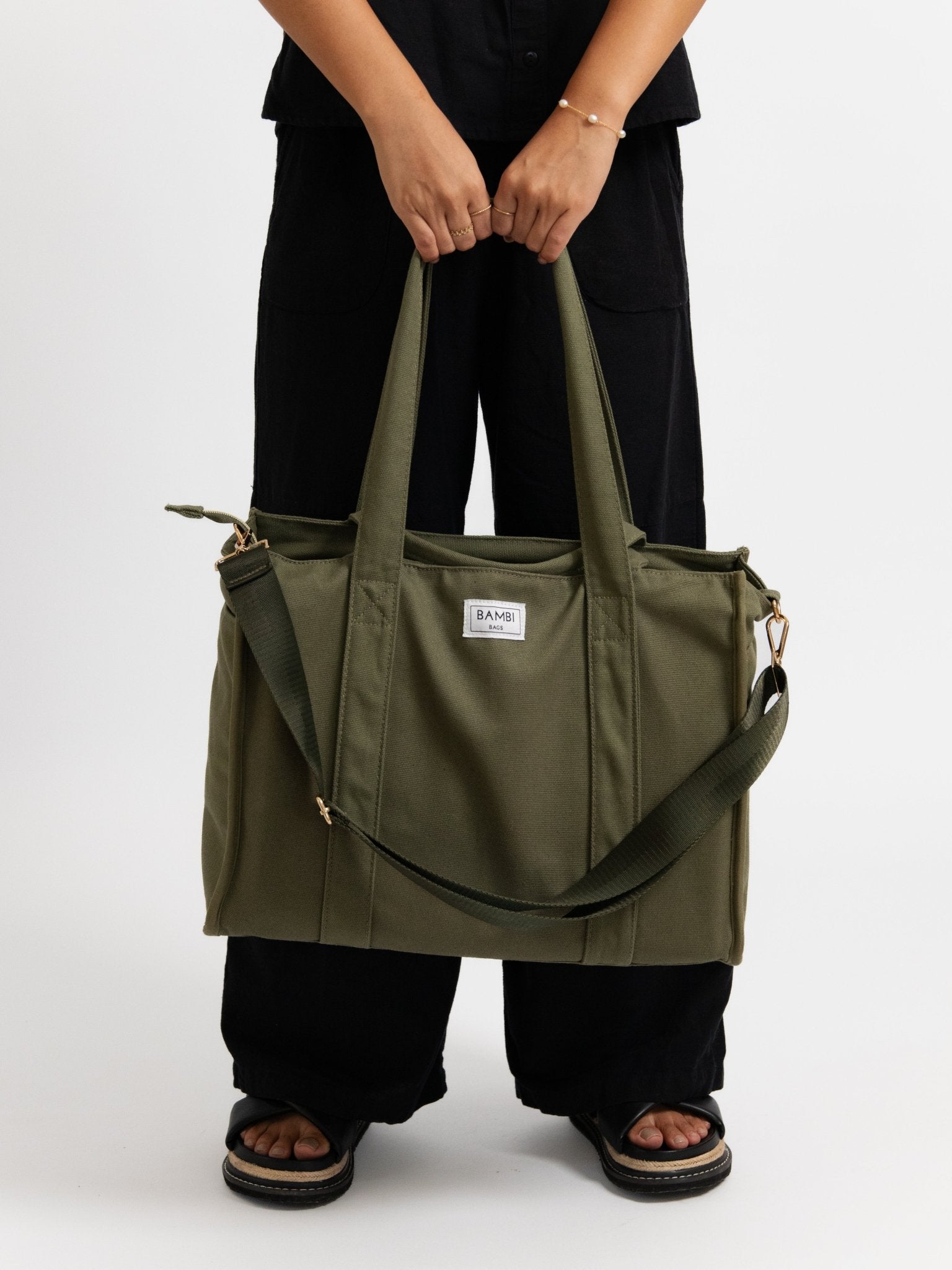 The Everyday Bambi Bag Olive Green with insert - Bambi Bags