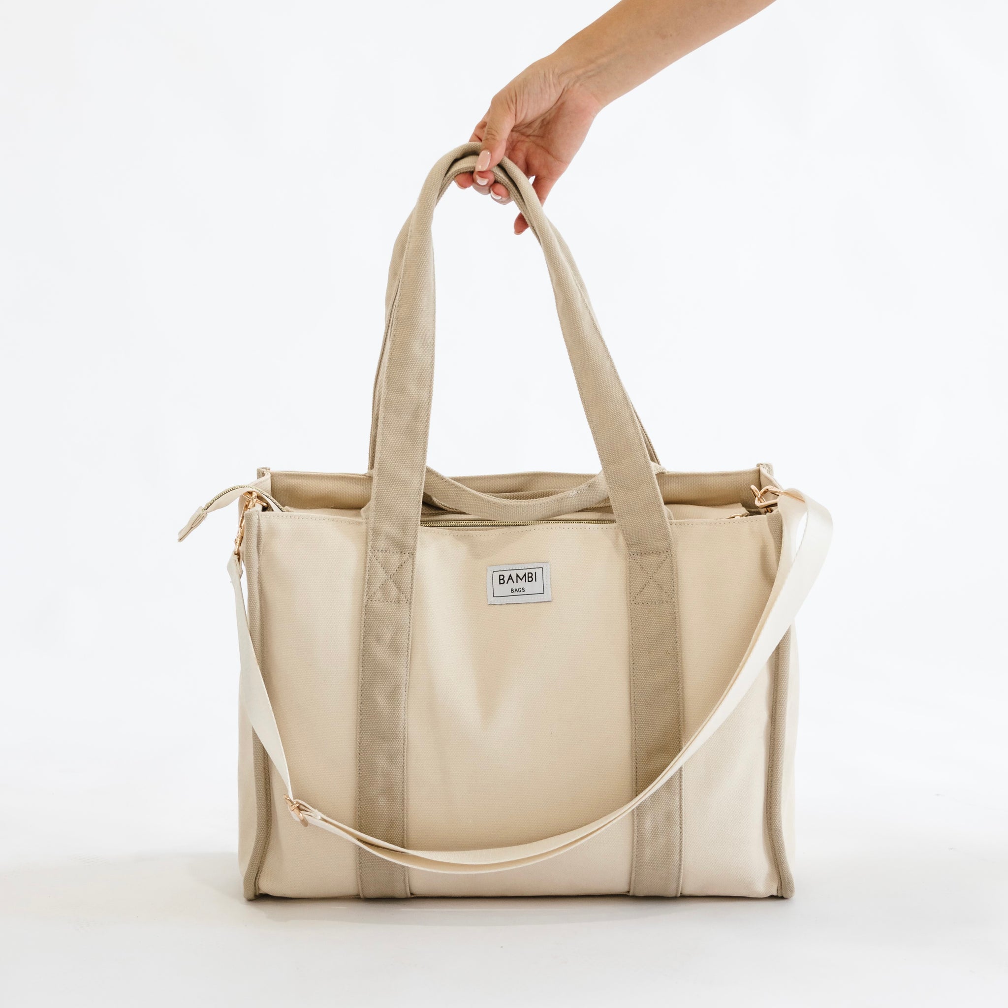 The Everyday Bambi Bag Natural/Taupe with insert