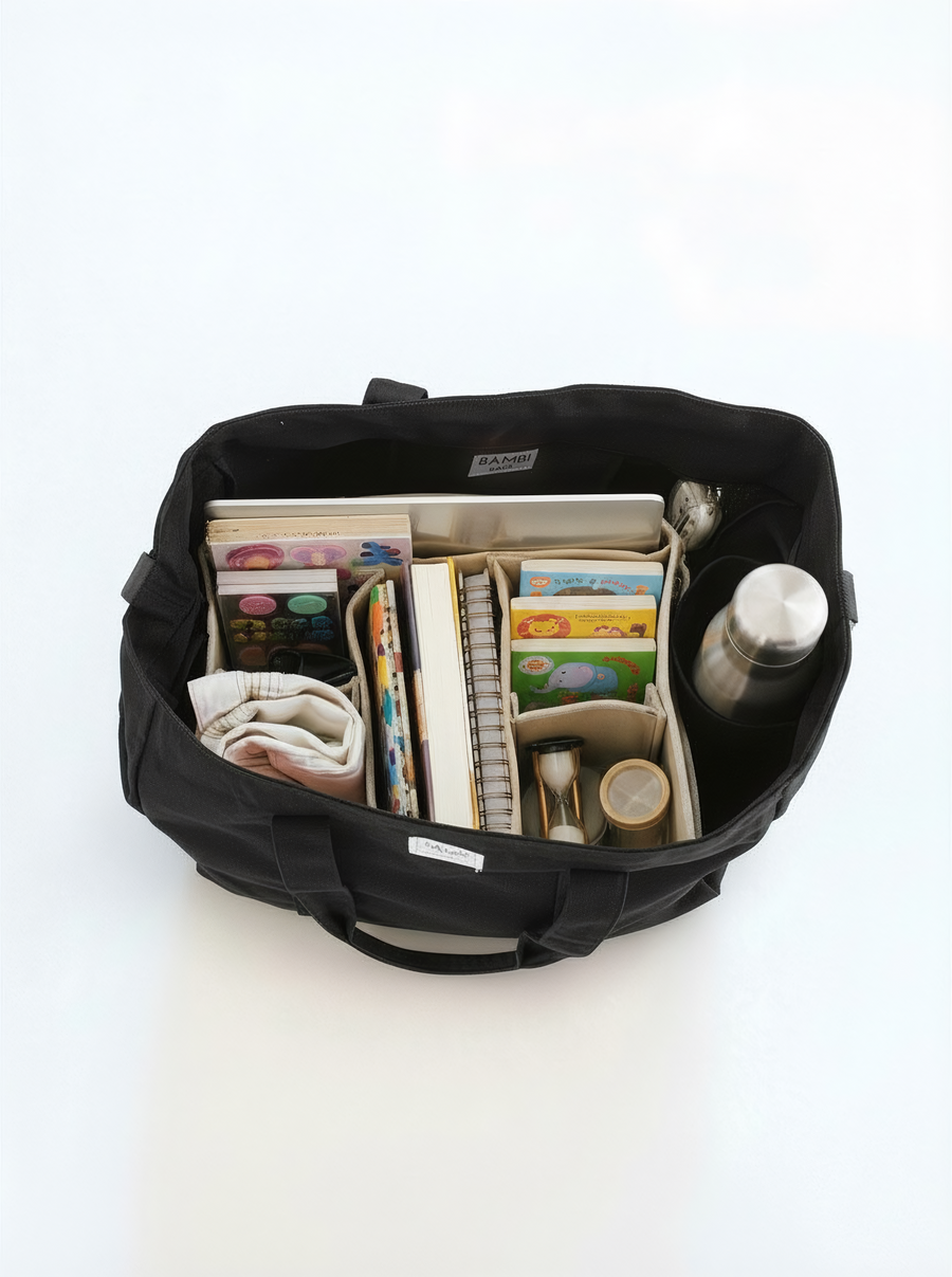 Jet Black Essential Bambi Bag Tote Therapy Speech Occupational Therapy Bag