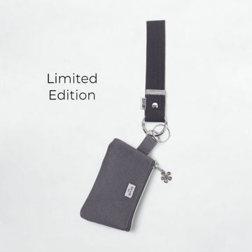 Bambi Wristlet Key & Card Holder in Charcoal - Bambi Bags