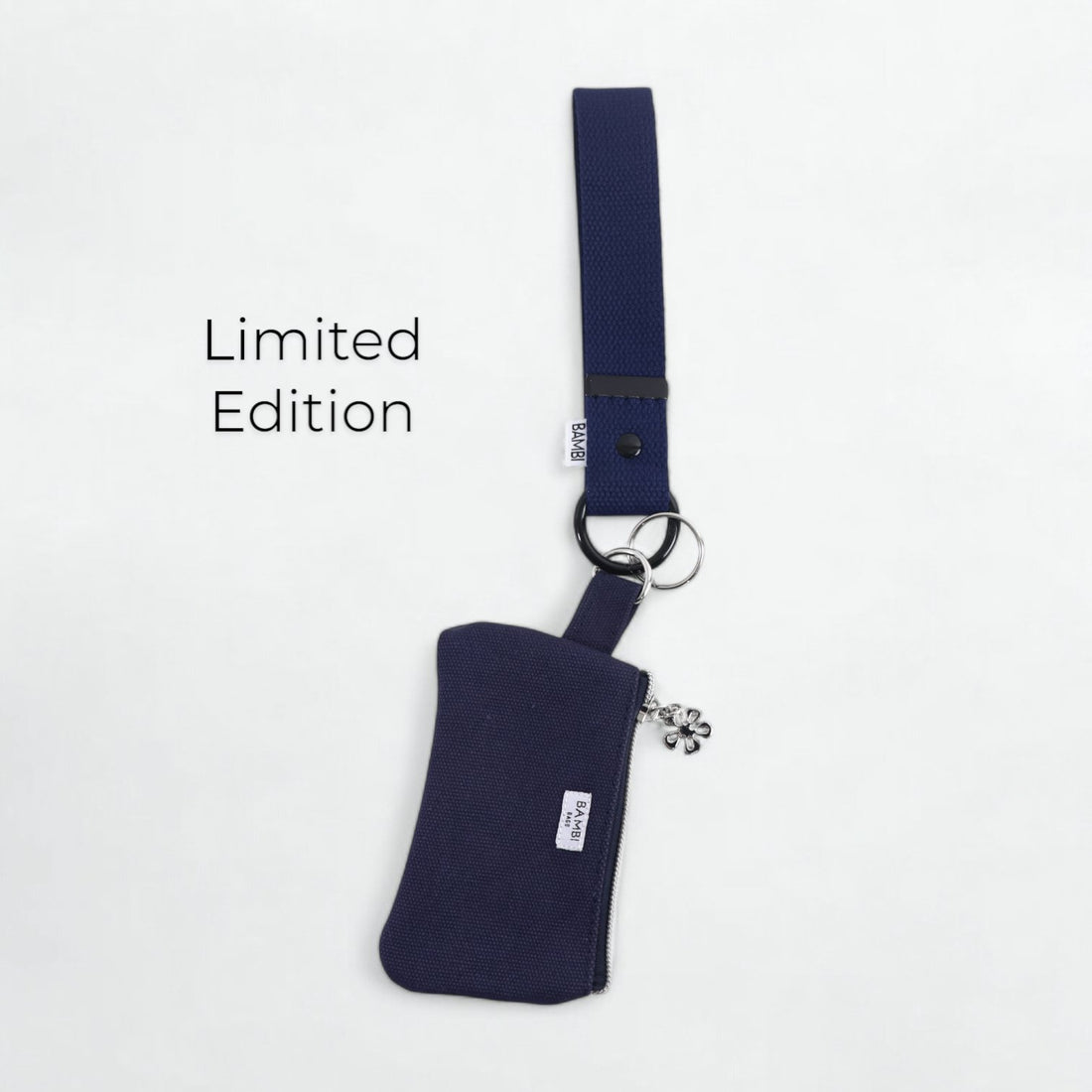 Bambi Wristlet Key & Card Holder in Navy Blue - Bambi Bags