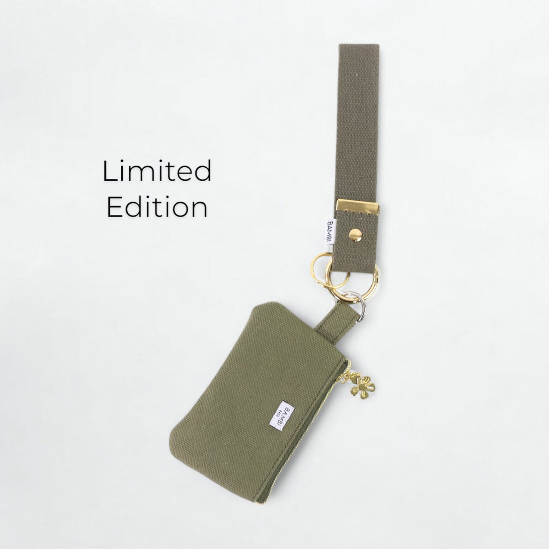 Bambi Wristlet Key & Card Holder in Olive Green - Bambi Bags