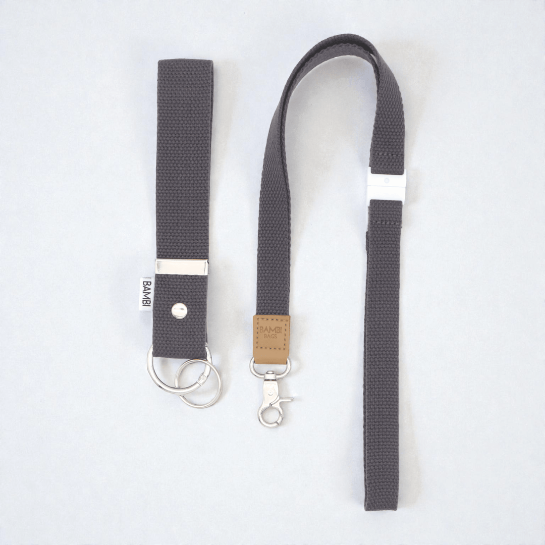 COMING SOON: Bambi Wristlet & Lanyard Charcoal Grey - Bambi Bags