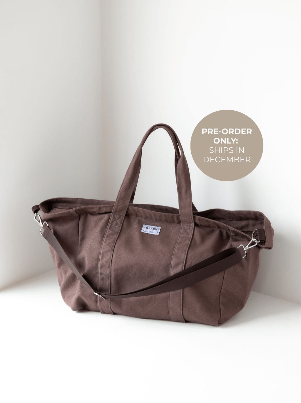 PRE - ORDER The Essential Bambi Bag Coffee Brown Tote: Ships December - Bambi Bags