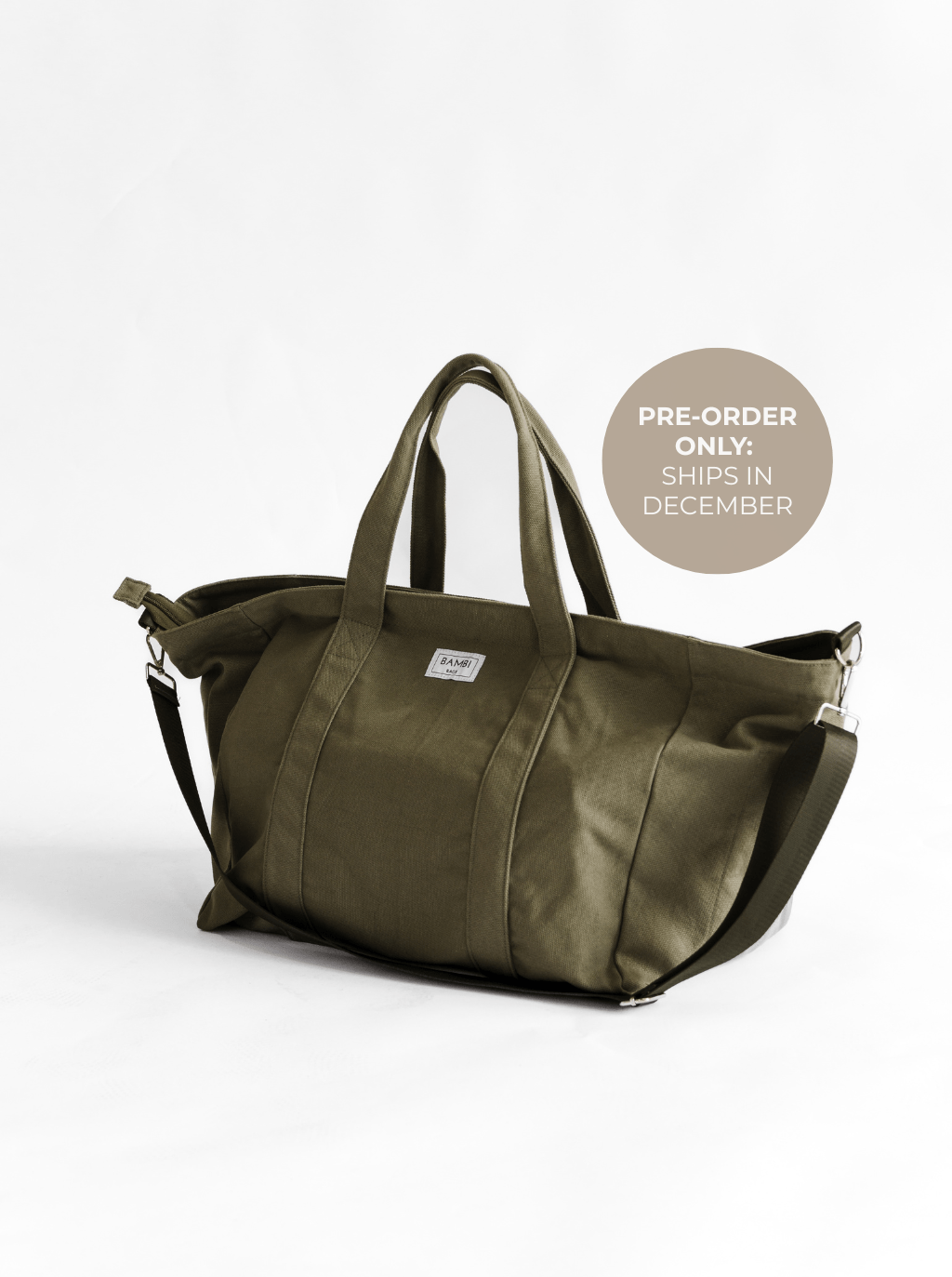 PRE - ORDER The Essential Bambi Bag Olive Green Tote: Ships December - Bambi Bags