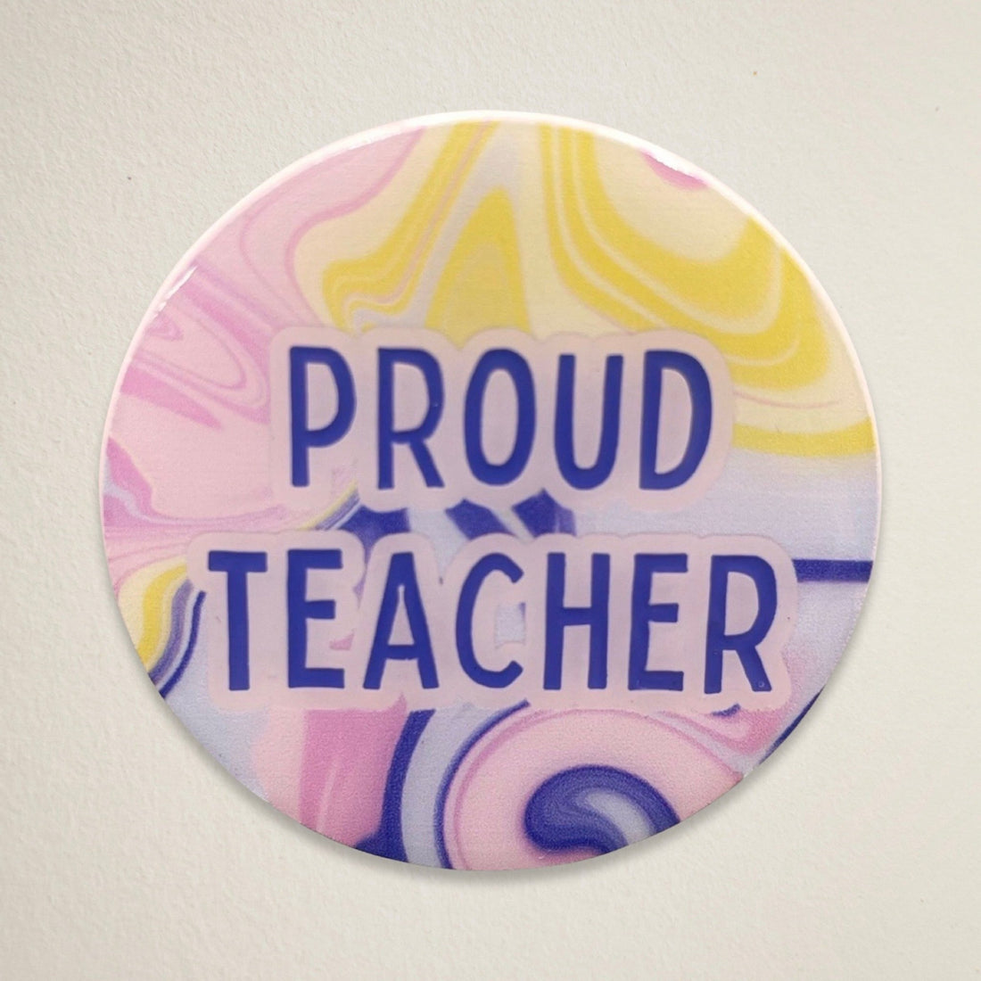 Proud Teacher Colourful Pin - Bambi Bags