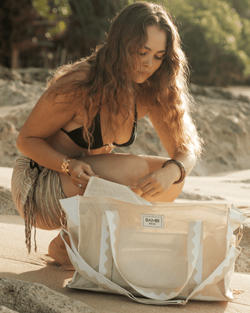 The Bambi Mesh Bag in Sand - Bambi Bags