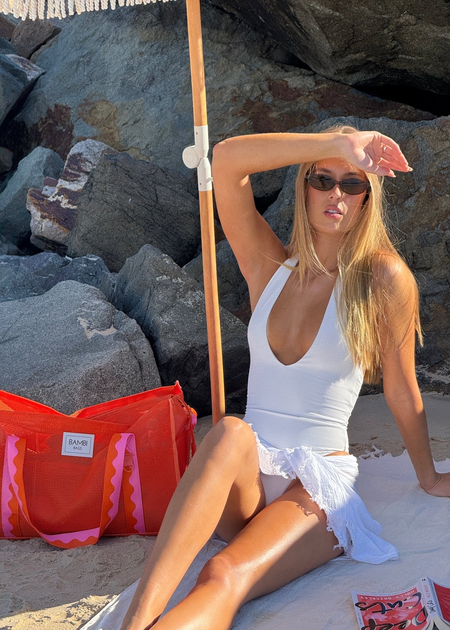 The Bambi Mesh Bag in Tangerine - Bambi Bags