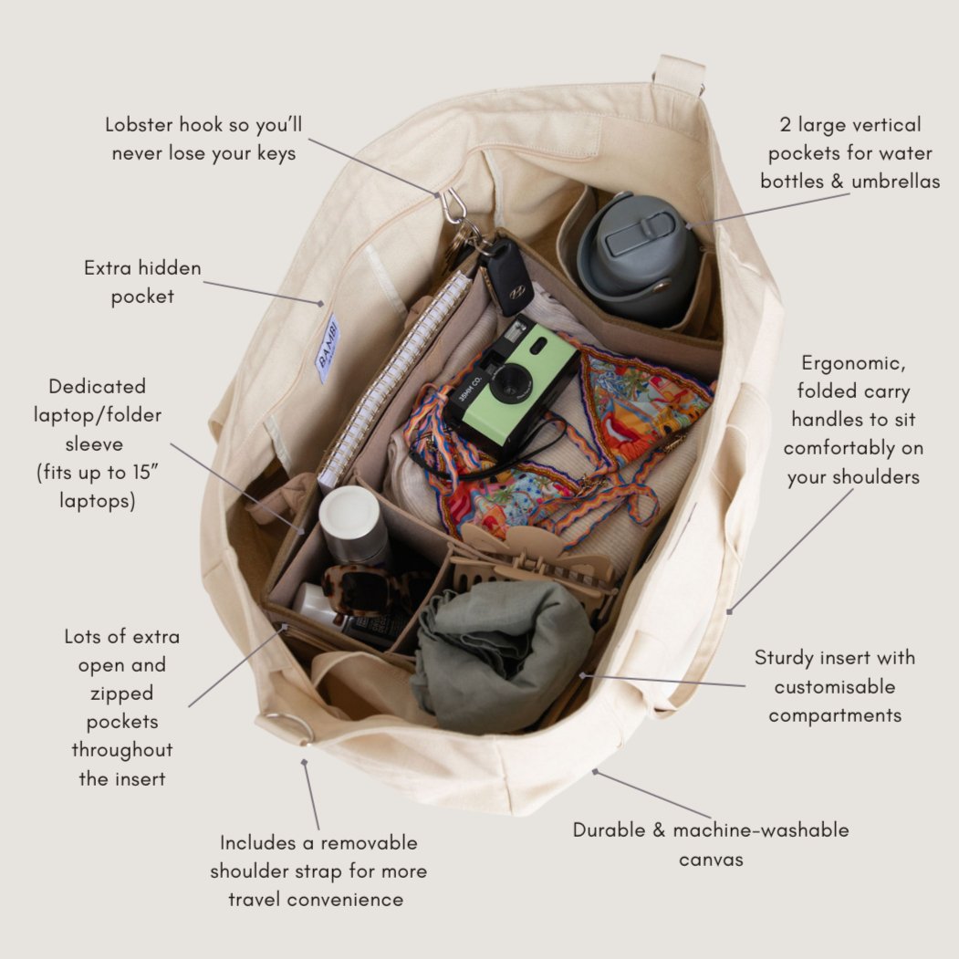 The Essential Bambi Bag Natural & Organisable Insert | Therapy