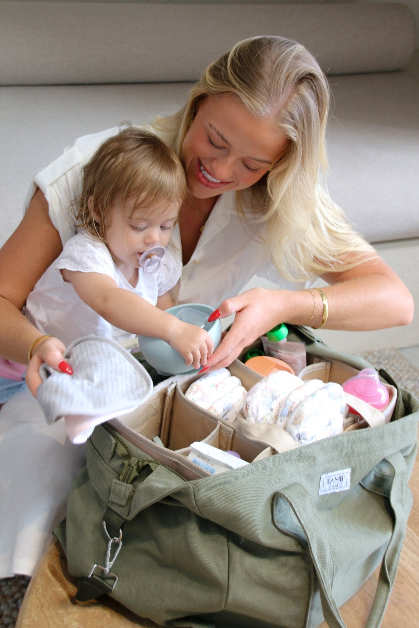 トライアルセット・サンプル bambi The Essential Bambi Bag Olive Green Tote & Organisable Insert