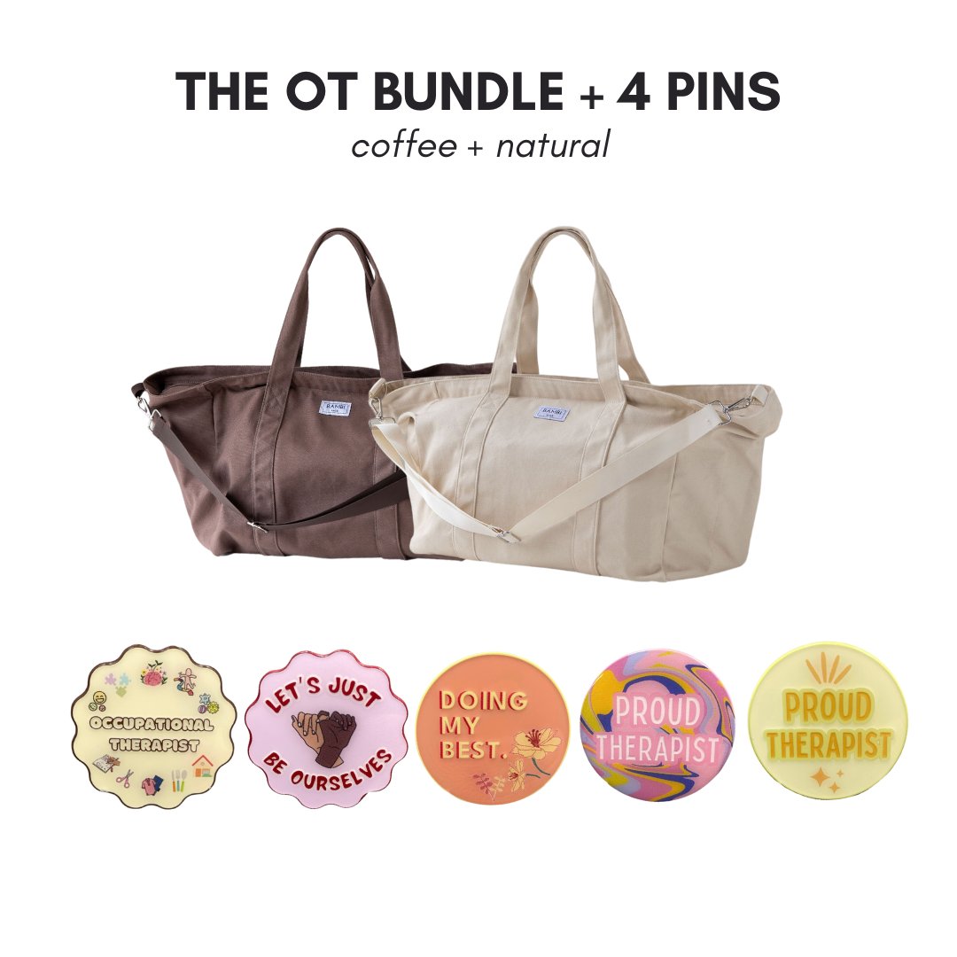 The OT Bundle + 4 Pins (Coffee + Natural) - Bambi Bags