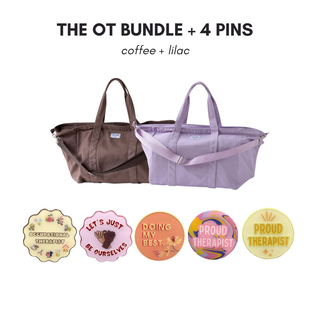 The OT Bundle + 4 Pins (Lilac + Coffee) - Bambi Bags