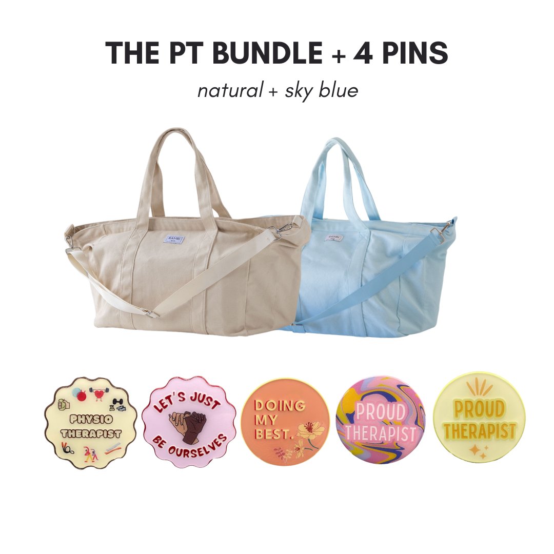 The PT Bundle + 4 Pins (Natural + Sky Blue) - Bambi Bags