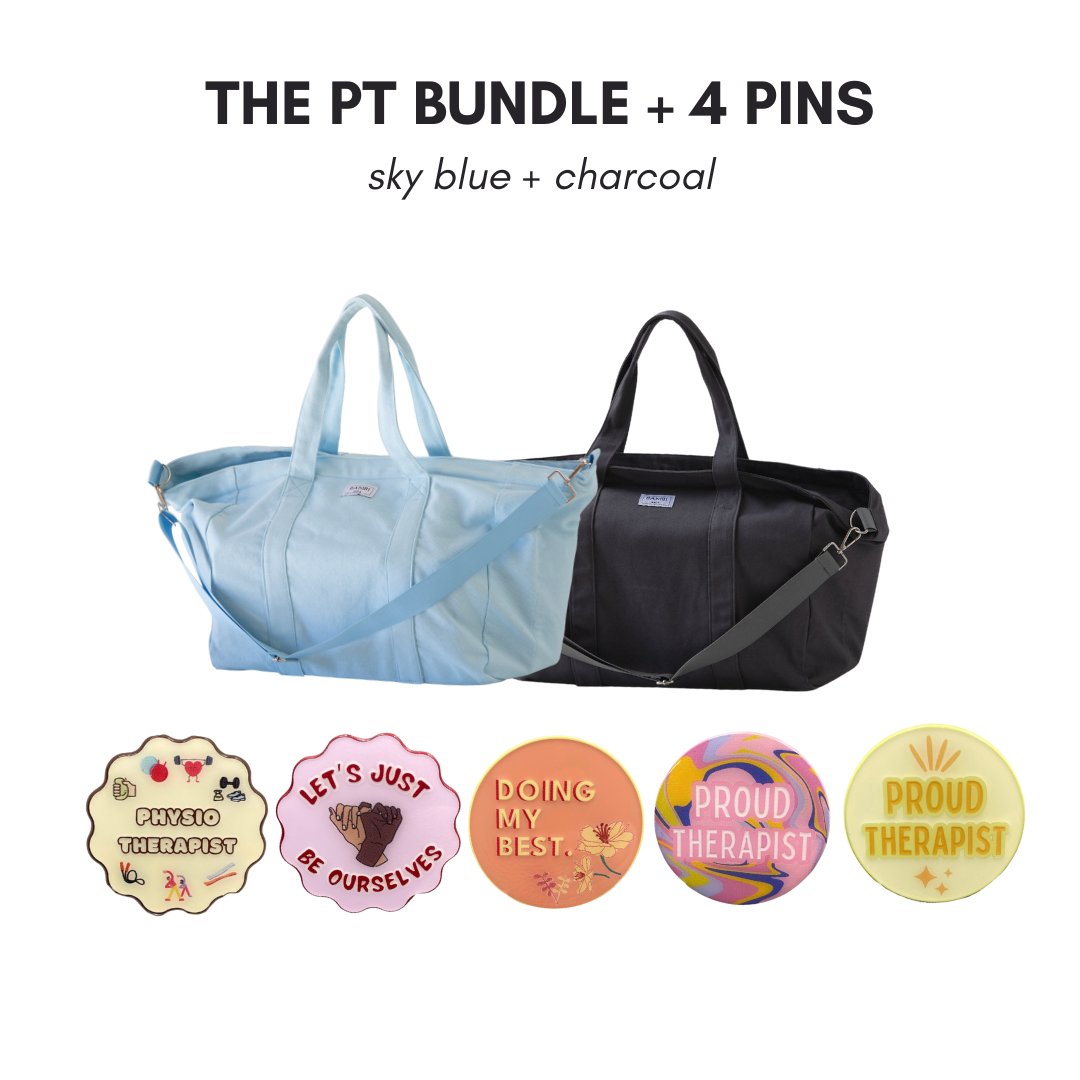 The PT Bundle + 4 Pins (Sky Blue + Charcoal) - Bambi Bags