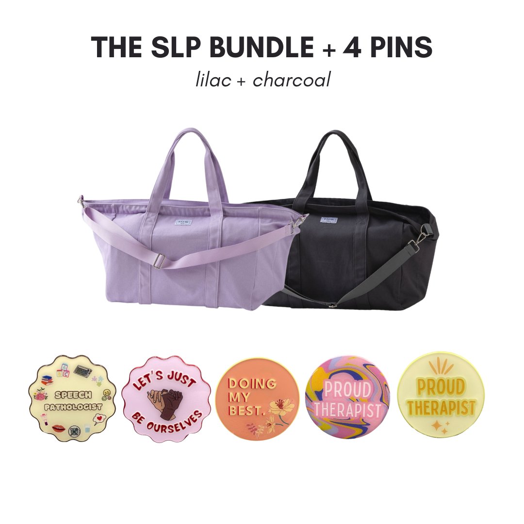 The SLP Bundle + 4 Pins (Lilac + Charcoal) - Bambi Bags