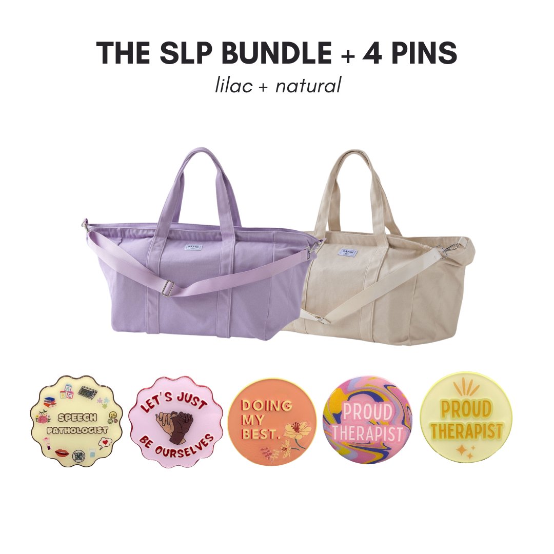 The SLP Bundle + 4 Pins (Lilac + Natural) - Bambi Bags