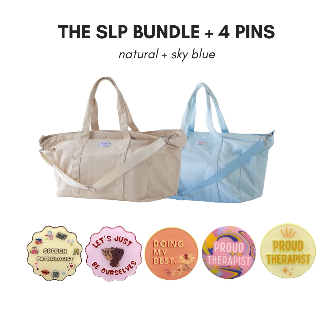 The SLP Bundle + 4 Pins (Natural + Sky Blue) - Bambi Bags